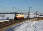 Die 103 245 am 13.02.2015 unterwegs bei Teisendorf.