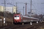 103 161 mit IC 728  Regensburger Domspatzen  (Passau - Hamburg) bei Ingelheim/Rhein - 13.04.1996