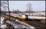 103230 erreicht hier am 21.1.1996 um 10.15 Uhr mit dem IC 737 nach Stralsund den Ortsrand von Hasbergen bei Osnabrück.