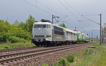 Railadventure überführte mit ihrer 103 222 am 15.05.16 die beiden finnischen Vectrons 103 304 und 103 303 zum Rostocker Hafen.