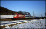 103153 mit Interregio unterwegs nach Bad Bentheim am 3.2.1998 kurz vor Ibbenbüren - Laggenbeck.