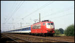 103165 ist hier bei Neubeckum am 27.07.1994 um 11.03 Uhr mit einem Interregio in Richtung Minden unterwegs.