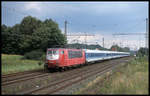 103215 fährt hier am 22.08.1998 mit IR 2342 Havelsee nach Schiphol um 16.08 Uhr durch Westerkappeln Velpe.
