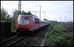 103169 erreicht hier am 25.4.1999 um 10.12 Uhr mit dem Intercity 618 aus Stuttgart den HBF Duisburg.