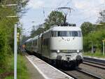 103 222 von RailAdventure mit Pbz-Zug aus ICE1-Mittelwagen in Brock=Ostbevern, 30.04.15