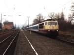 103 209-3 mit IR 2533 Wattenmeer nach Cuxhaven auf Bahnhof Bohmte am 25-03-2000.