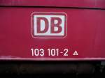 Das DB Logo von 103 101-2 am 11.05.13 in Darmstadt 