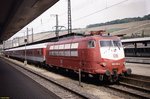 103 115 mit IR 2202  Rennsteig  (Stuttgart - Erfurt) im Hbf. Würzburg - 09.05.1998
