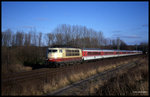 103187 ist hier in Osnabrück - Hellern am 31.1.1998 um 14.43 Uhr mit einem Intercity in Richtung Münster unterwegs.