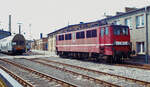  Heizlok  EVG 4 alias DB 109 013 bzw. DR 211 013 am 28.04.1996 im Bw. Leipzig Hbf. West.