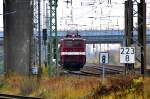 was kommt denn da gerollert, 211 030 mit einem Sonderzug aus Cottbus,   hier an der Einfahrt des Bf Stralsund Hhe Bw Srd, ihrer alten Heimat am 14.11.09