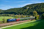 110 262 mit der Pendelfahrt Eichstätt Bahnhof - Treuchtlingen bei Dollnstein anlässlich des Bahnhofsgeburtstages Treuchlingen, 29.09.2019
