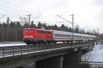 110 223 mit IC 8 am 23.02.2009 zwischen Vaterstetten und Haar.