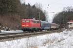 110 210 mit DZ 13213 (Utrecht – Zell am See) am 28.02.2009 in Aling.