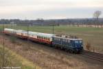 E10 121 mit einem TEE auf der Gterumgehungsbahn bei Ramelsloh am 22.01.09.