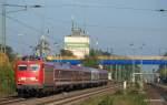 Mit einem Suferzug von Neustadt (Holst.) nach Kln Hbf rollt 110 243-3 am 10.10.10 durch Tostedt Richtung Bremen Hbf.