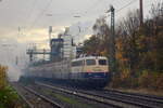 Nachschuss auf 110 383 am Sonderzug ins Rheintal in Erftwerk.

Grevenbroich 25.11.2023