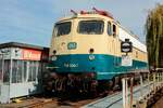 DB 110 300-1 auf der Drehscheibe im DB Museum Koblenz, September 2026.