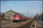 110 418-1 passiert am 26.01.08 mit RB 37152 von Donauwrth nach Aalen die Hst Wasseralfingen ohne Halt.