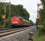 110 503-0 als RB 37152 nach Aalen an der Doppelformsignaleinfahrt in Goldshfe  4.9.08