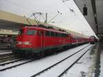 Hier sieht man die 110-411 die am 23.2.2005 eine Regionalbahn schob.