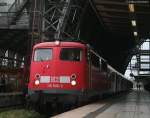 110 506-3 mit der RB 24912 (Bremen Hbf-Bremerhaven-Lehe) bei der Abfahrt Bremen Hbf 21.8.09