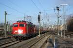 110 491 mit einem RE aus Minden bei der Einfahrt in Hannover HBF am 3.3.10.