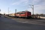110 223-5 in Mnchen - Freimann Lilienthalallee kurz vor der Einfahrt in das Werk der DB Systemtechnik. Aufnahme am 30.03.10.