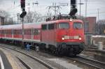 MÜNSTER, 19.01.2011, 110 455-3 als RB 68 nach Rheine bei der Einfahrt in Münster Hbf