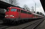 110 435 mit ihrer RB48 in Haan am 09.03.2011