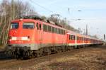 Die 110 429-8 mit RB35 Verstrker von Dsseldorf nach Emmerich in Dinslaken am 26.03.2012