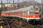 Die Stuttgarter 110 508-9 mit dem RB35 Verstrker von Dsseldorf nach Emmerich in Oberhausen HBF am 28.03.2012