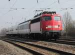 Am 04.04.2013 kam 110 441-3 mit Pbz 2459 nach Basel Bad Bf.