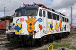 Besuch des Eisenbahnfestes in N�rdlingen am 14.5.26.
Wie schon letztes Jahr gibt sich die 110 469 Maus Lok die Ehre.