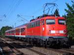 110 418-1 mit RB 37163 am 21.05.07 im Hofener Haltepunkt.