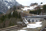 110 428 mit dem UEF Sonderzug am 10.3.18 in Dalaas in Vorarlberg.