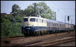 110439 am 9.7.1993 um 18.21 Uhr in Rinkerode mit E 3132 auf dem Weg nach Hamm.