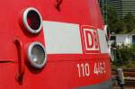  Detailansicht  der 110 446-2, fotografiert am 04.08.07 im Aalener Bahnhof.