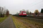 GfF 110 459-5 mit Sonderzug aus 15 Wagen bestehend in Rodenbach (Main Kinzig Kreis) am 11.02.23