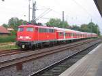 BR 110 mit RE wird bereitgestellt in Minden (Westf)