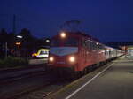 110 459 im September 2023 mit einem SWEG-Ersatzzug in Tübingen Hbf.