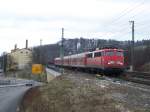 Die 110 416-5 furh am 2.Januar 2007 als RB 37158 von Donauwrth nach Aalen. Hier zwischen Aalen-Wasseralfingen und Aalen.