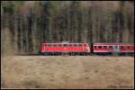 Mitzieher von 110 494-2 mit RB 37157 von Aalen nach Donauwrth, aufgenommen am 12.02.08 bei Aufhausen am Km 94,2 der Riesbahn (KBS 995).