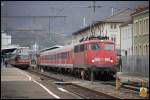 110 426-4 zieht am 28.02.08 RB 37159 von Aalen nach Donauwrth, aufgenommen bei der Ausfahrt aus dem Aalener Bahnhof.