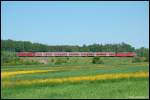 110 508 bringt zur Mittagszeit des 12.05.08 RB 37162 von Donauwrth nach Aalen, aufgenomen bei Goldshfe an der Remsbahn (KBS 786).