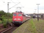 110 373-8 (DB Regio NRW GmbH, Kln-Deutzerfeld) fhrt mit einem Leerzug aus Karlsruhe in Richtung Mannheim durch Neuluheim.