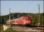 110 425-6 zog am Abend des 30.08.2008 eine RB von Donauwrth nach Aalen.