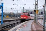 In freudiger Erwartung auf eine 181 kam am 22.02.09 dann doch  nur  110 438 mit dem IC 1856 in den Hbf Halle(S) gefahren.