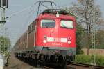 Die 110 494-2 zog den RE4 Verstrker Richtung Geilenkirchen am 20.04.2009