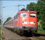 110 494 mit RE11594 (Zwischentakt Wupper-Express) nach Aachen an der ehem.